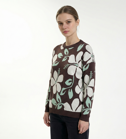 Sweater Jacquard Floral Hibiscus | Hilo Bremer | Art. 501